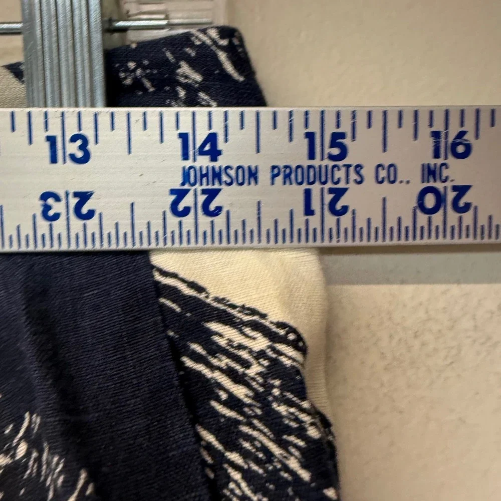 Boden Mini Skirt Womens 6R Navy Blue Excellent Linen Geometric Diamond A-Line